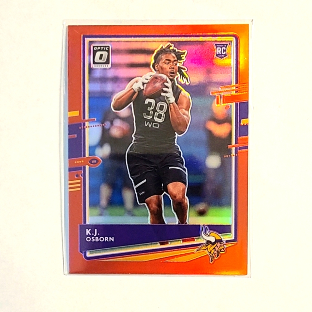 K.J. Osborn 2020 Panini Donruss Optic Preview Red Rookie NFL Football Card /99